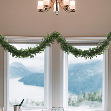 Artificial Artificial Boxwood Garland- 9' Boxwood Garland artificialflowersdotcom